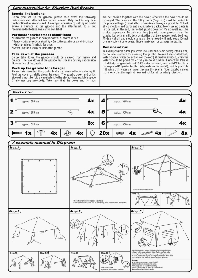 Gazebos Gazebo Instructions